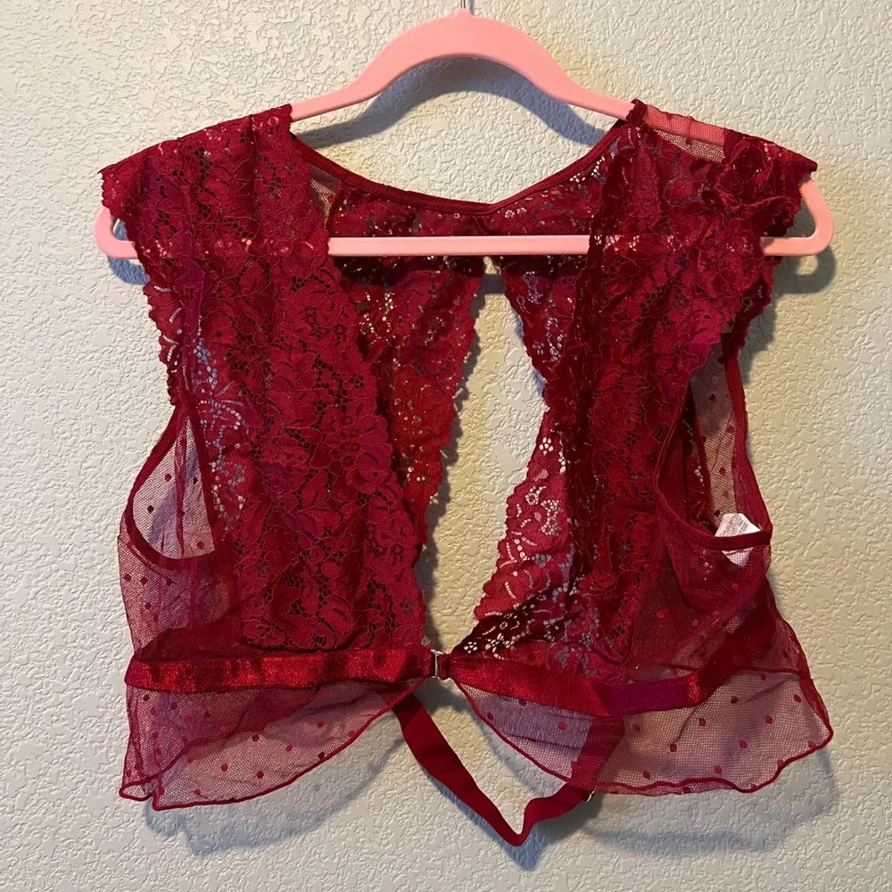4XL Red Lace Bra & Thong Set